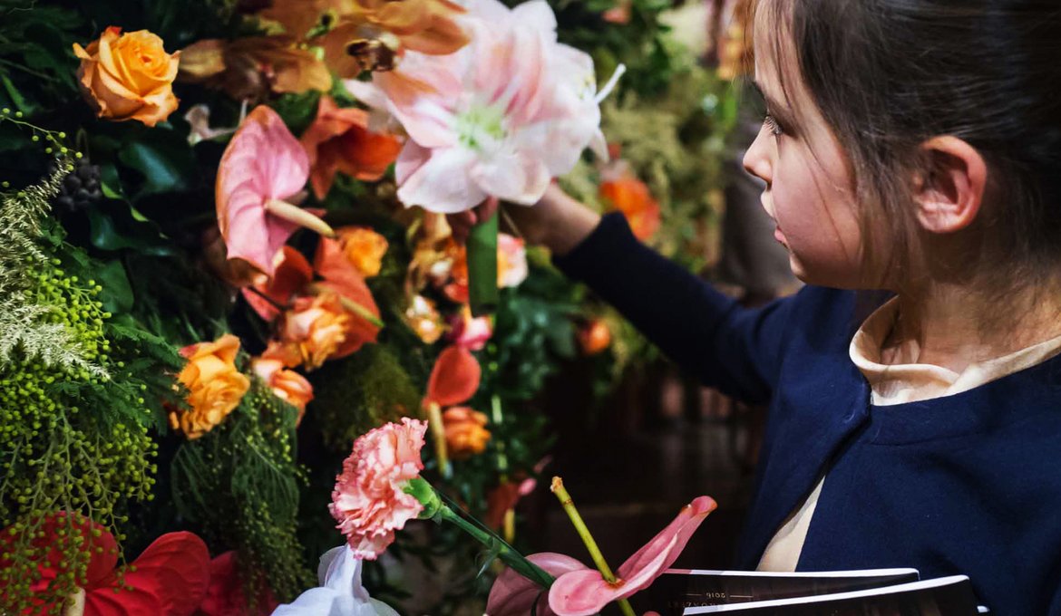 신년 꽃 장식 디테일